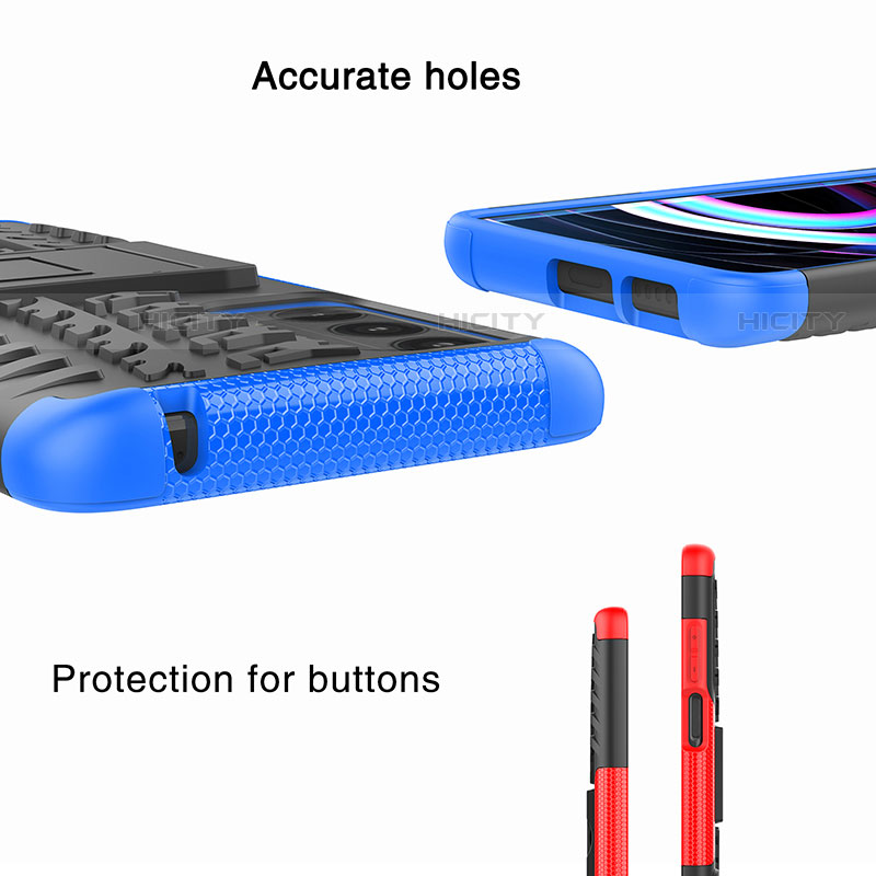 Custodia Silicone e Plastica Opaca Cover con Supporto per Motorola Moto Edge (2021) 5G