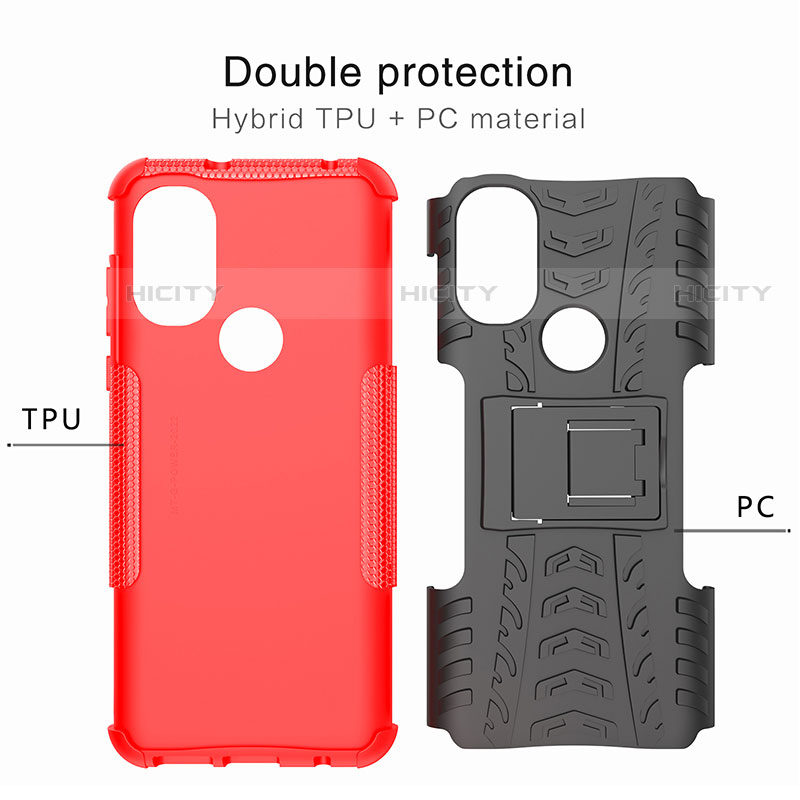 Custodia Silicone e Plastica Opaca Cover con Supporto per Motorola Moto G Power (2022)