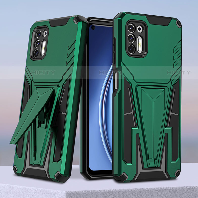 Custodia Silicone e Plastica Opaca Cover con Supporto per Motorola Moto G Stylus (2021) Verde