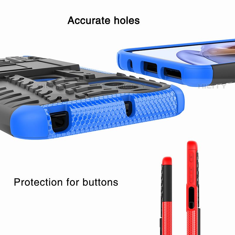 Custodia Silicone e Plastica Opaca Cover con Supporto per Motorola Moto G31