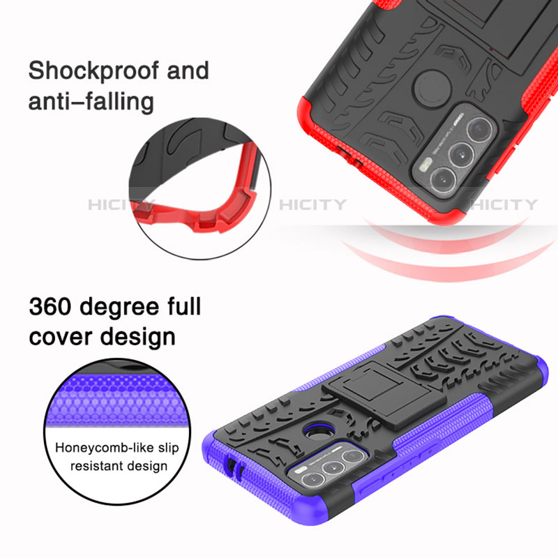 Custodia Silicone e Plastica Opaca Cover con Supporto per Motorola Moto G40 Fusion