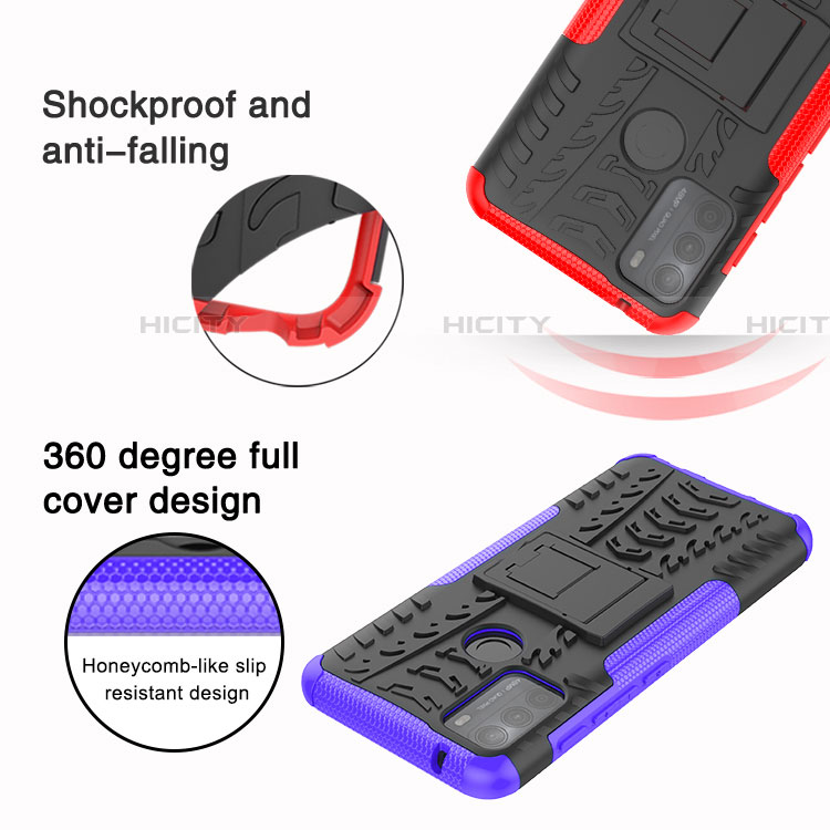 Custodia Silicone e Plastica Opaca Cover con Supporto per Motorola Moto G50