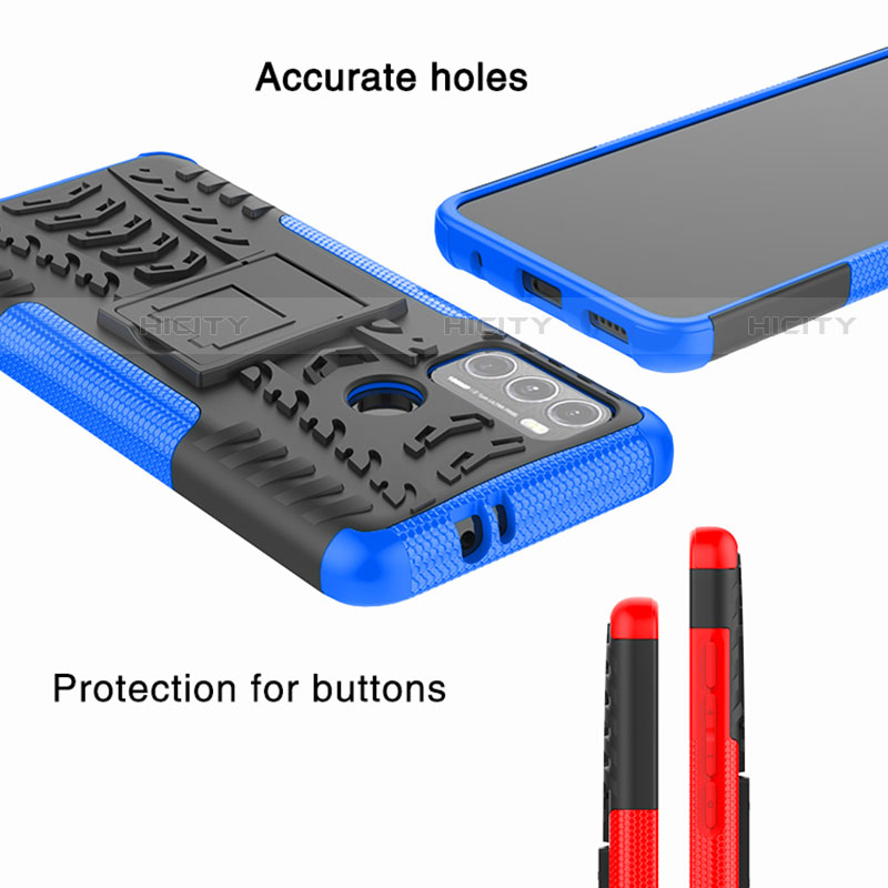 Custodia Silicone e Plastica Opaca Cover con Supporto per Motorola Moto G60