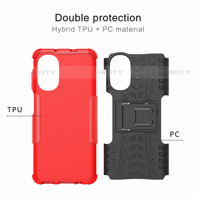 Custodia Silicone e Plastica Opaca Cover con Supporto per Motorola Moto G82 5G