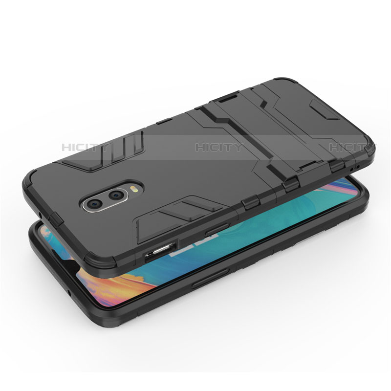 Custodia Silicone e Plastica Opaca Cover con Supporto per OnePlus 7