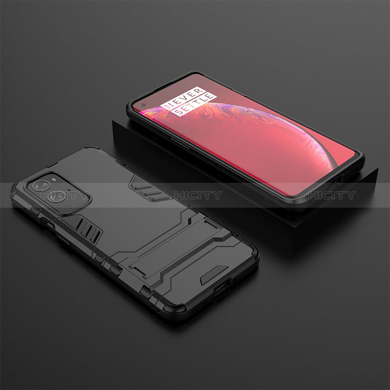 Custodia Silicone e Plastica Opaca Cover con Supporto per OnePlus 9 Pro 5G