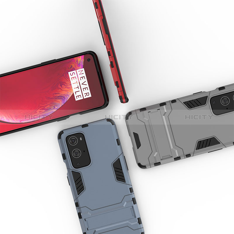 Custodia Silicone e Plastica Opaca Cover con Supporto per OnePlus 9 Pro 5G