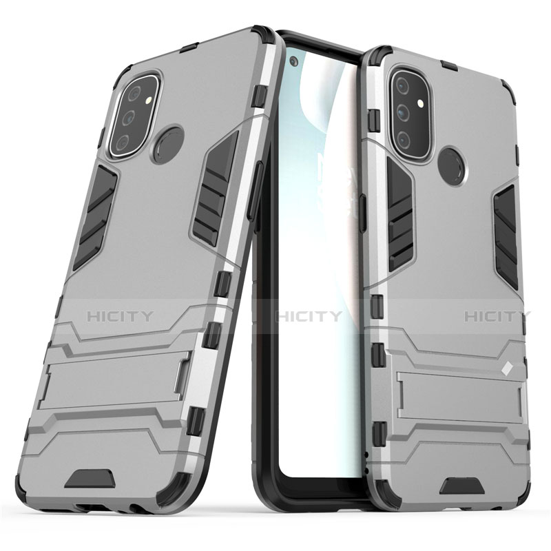 Custodia Silicone e Plastica Opaca Cover con Supporto per OnePlus Nord N100