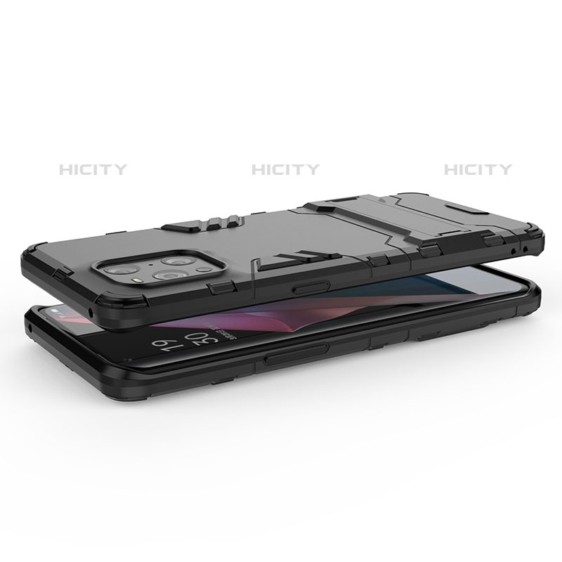 Custodia Silicone e Plastica Opaca Cover con Supporto per Oppo Find X3 Pro 5G