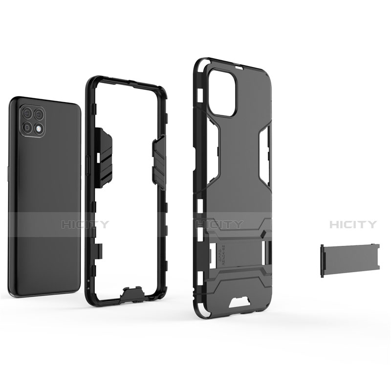 Custodia Silicone e Plastica Opaca Cover con Supporto per Oppo Reno4 SE 5G