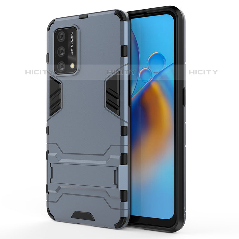 Custodia Silicone e Plastica Opaca Cover con Supporto per Oppo Reno6 Lite