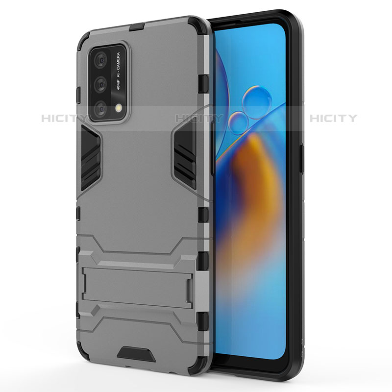 Custodia Silicone e Plastica Opaca Cover con Supporto per Oppo Reno6 Lite