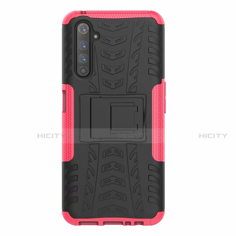 Custodia Silicone e Plastica Opaca Cover con Supporto per Realme 6 Pro