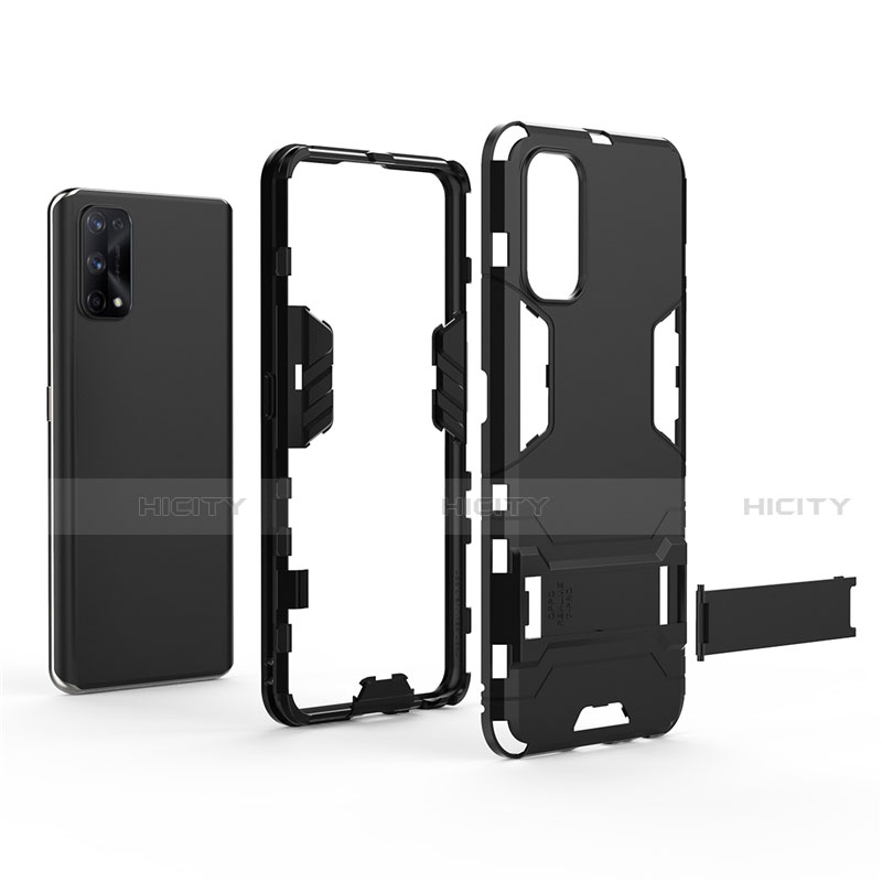 Custodia Silicone e Plastica Opaca Cover con Supporto per Realme 7 Pro