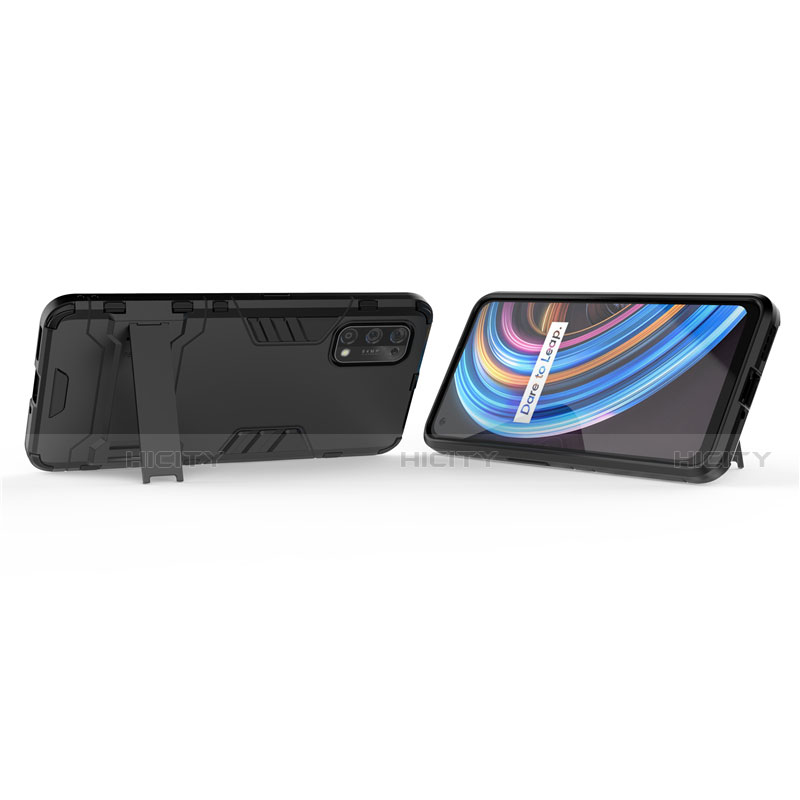 Custodia Silicone e Plastica Opaca Cover con Supporto per Realme X7 5G