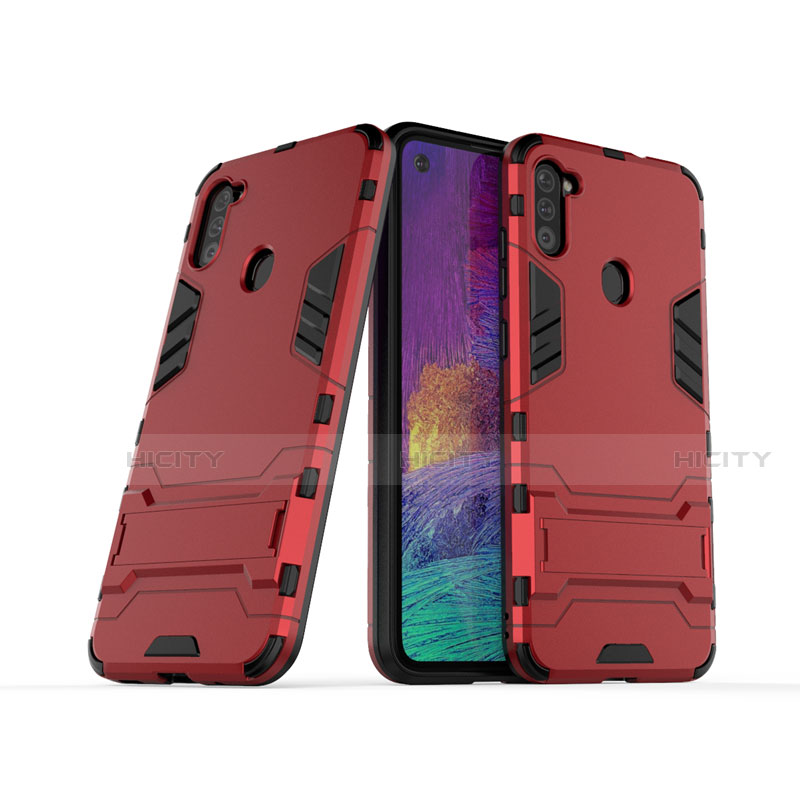 Custodia Silicone e Plastica Opaca Cover con Supporto per Samsung Galaxy A11