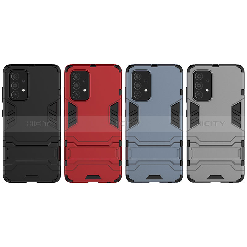 Custodia Silicone e Plastica Opaca Cover con Supporto per Samsung Galaxy A52s 5G