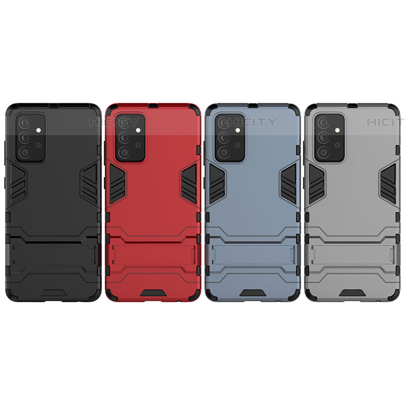 Custodia Silicone e Plastica Opaca Cover con Supporto per Samsung Galaxy A72 5G