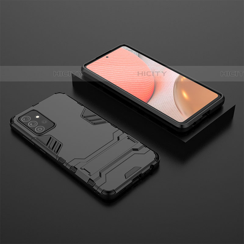 Custodia Silicone e Plastica Opaca Cover con Supporto per Samsung Galaxy A72 5G