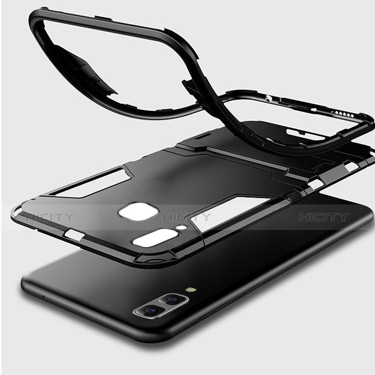 Custodia Silicone e Plastica Opaca Cover con Supporto per Samsung Galaxy A8 Star