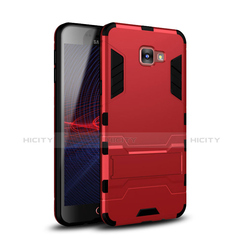 Custodia Silicone e Plastica Opaca Cover con Supporto per Samsung Galaxy A9 (2016) A9000 Rosso