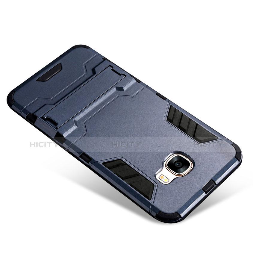 Custodia Silicone e Plastica Opaca Cover con Supporto per Samsung Galaxy A9 Pro (2016) SM-A9100