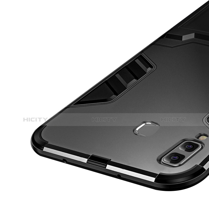 Custodia Silicone e Plastica Opaca Cover con Supporto per Samsung Galaxy A9 Star SM-G8850