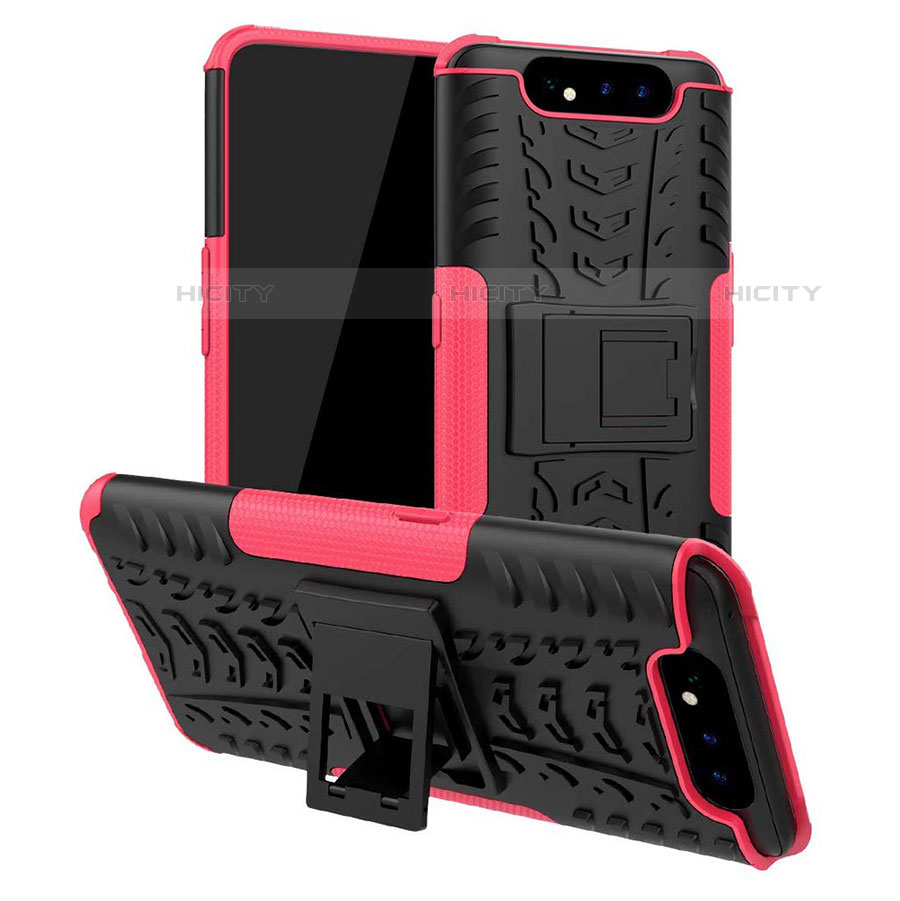 Custodia Silicone e Plastica Opaca Cover con Supporto per Samsung Galaxy A90 4G