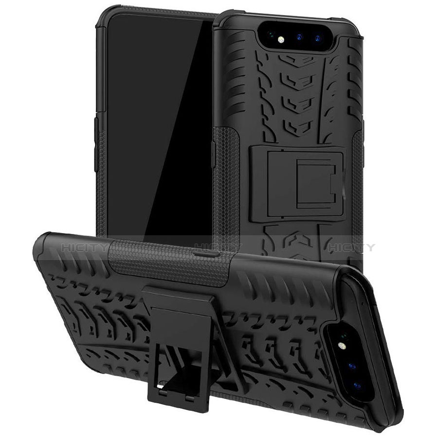 Custodia Silicone e Plastica Opaca Cover con Supporto per Samsung Galaxy A90 4G