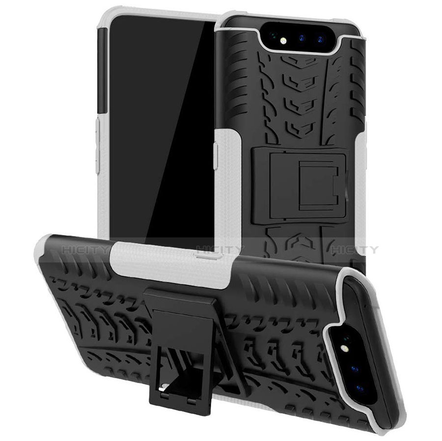 Custodia Silicone e Plastica Opaca Cover con Supporto per Samsung Galaxy A90 4G