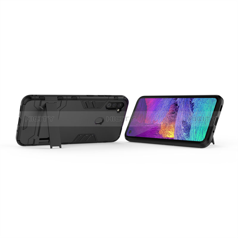 Custodia Silicone e Plastica Opaca Cover con Supporto per Samsung Galaxy M11