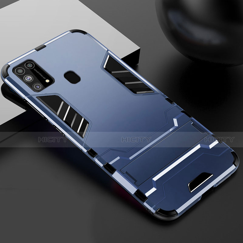 Custodia Silicone e Plastica Opaca Cover con Supporto per Samsung Galaxy M21s