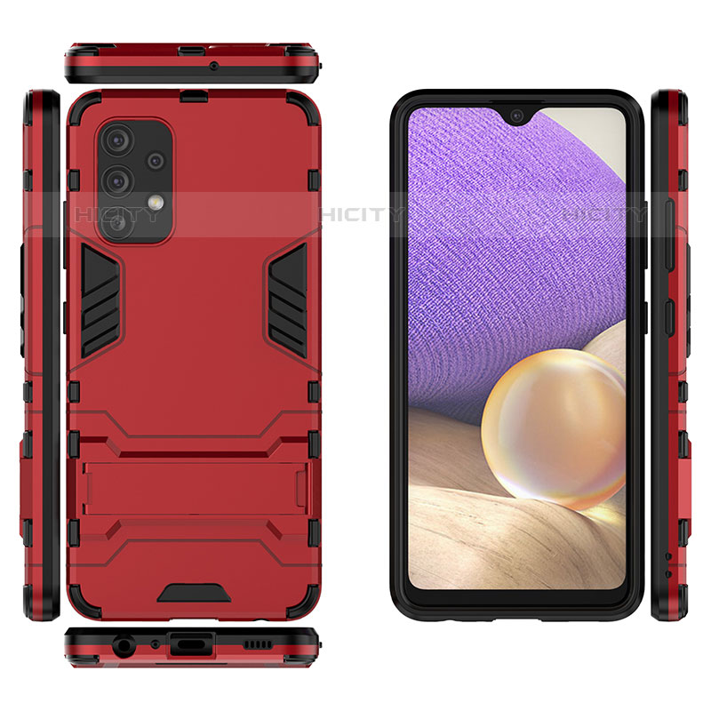 Custodia Silicone e Plastica Opaca Cover con Supporto per Samsung Galaxy M32 5G