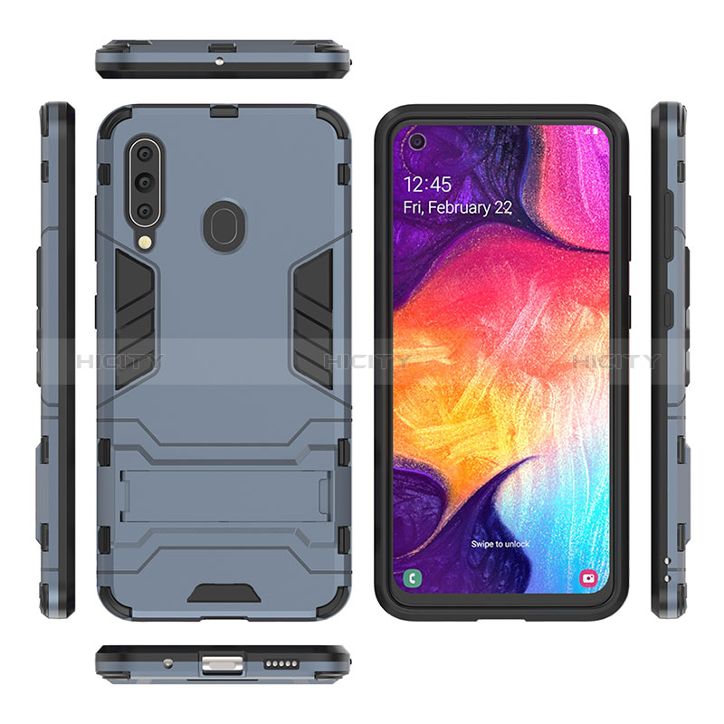 Custodia Silicone e Plastica Opaca Cover con Supporto per Samsung Galaxy M40