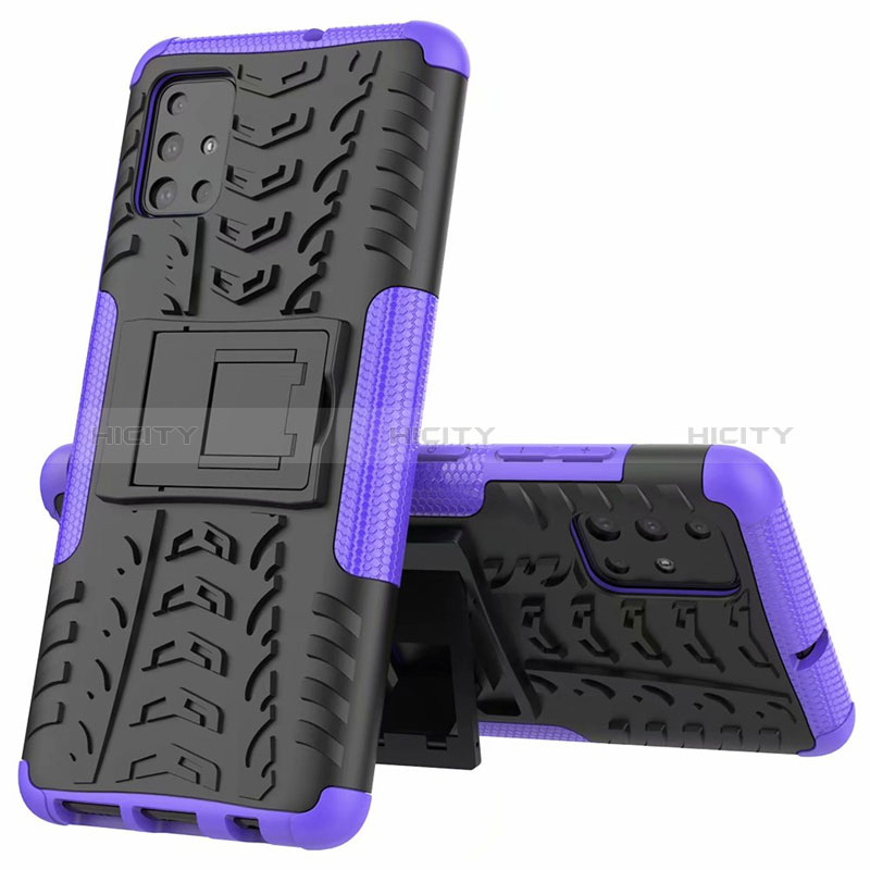 Custodia Silicone e Plastica Opaca Cover con Supporto per Samsung Galaxy M40S Viola
