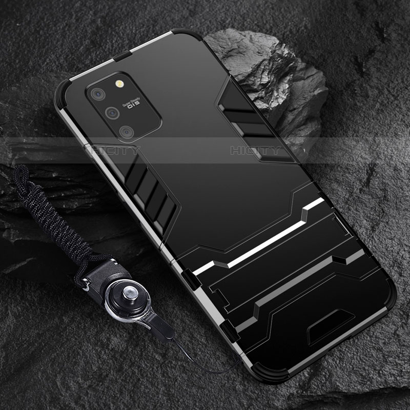 Custodia Silicone e Plastica Opaca Cover con Supporto per Samsung Galaxy S10 Lite