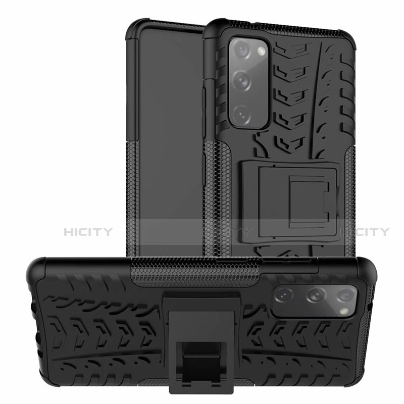 Custodia Silicone e Plastica Opaca Cover con Supporto per Samsung Galaxy S20 FE 4G