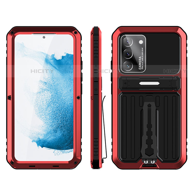 Custodia Silicone e Plastica Opaca Cover con Supporto per Samsung Galaxy S21 5G Rosso
