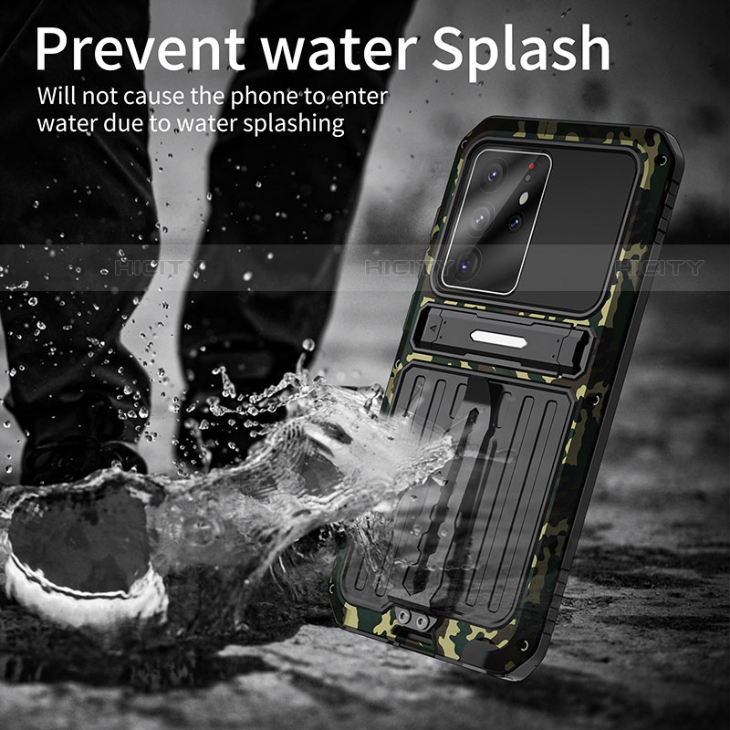 Custodia Silicone e Plastica Opaca Cover con Supporto per Samsung Galaxy S21 Ultra 5G