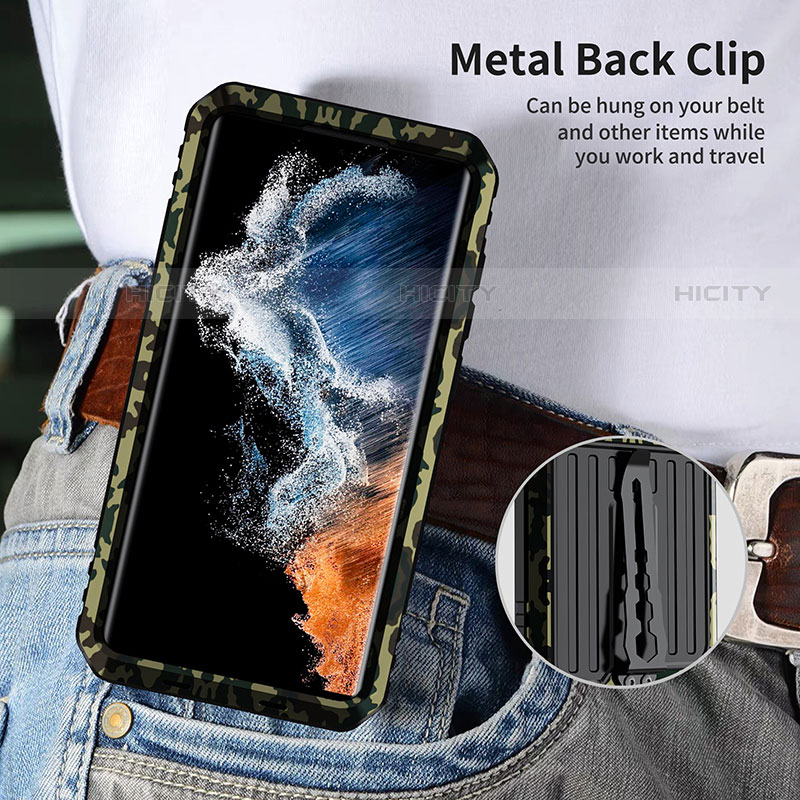 Custodia Silicone e Plastica Opaca Cover con Supporto per Samsung Galaxy S23 Ultra 5G