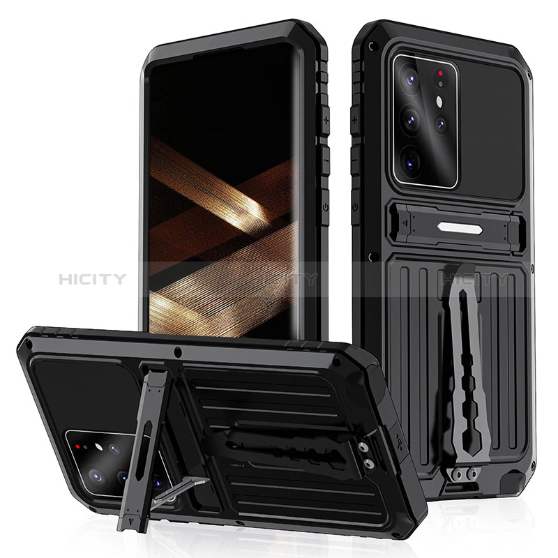 Custodia Silicone e Plastica Opaca Cover con Supporto per Samsung Galaxy S24 Ultra 5G