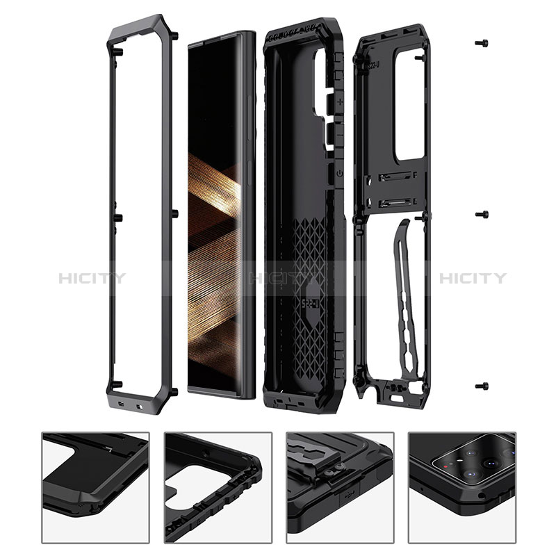 Custodia Silicone e Plastica Opaca Cover con Supporto per Samsung Galaxy S24 Ultra 5G