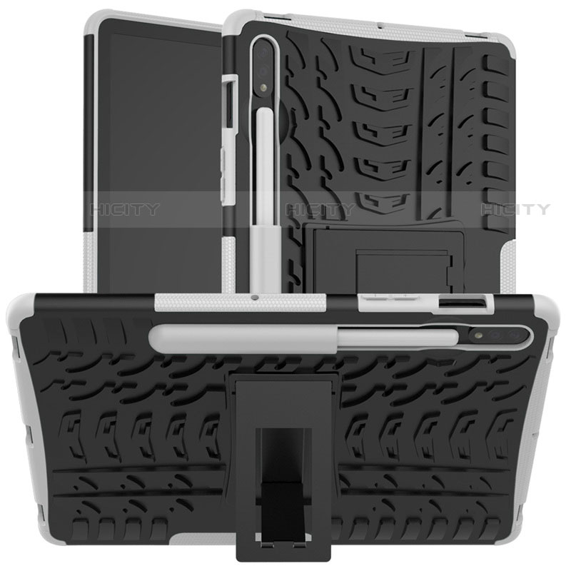 Custodia Silicone e Plastica Opaca Cover con Supporto per Samsung Galaxy Tab S7 11 Wi-Fi SM-T870