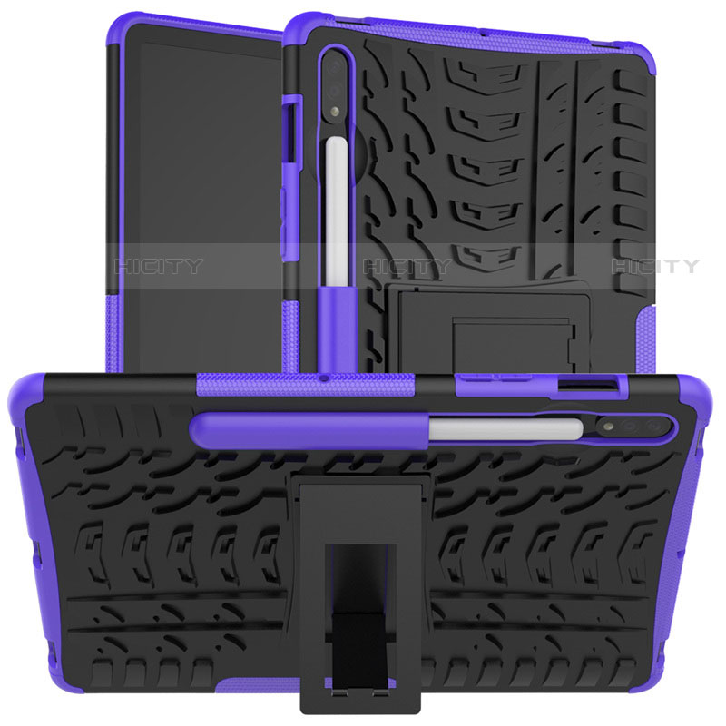 Custodia Silicone e Plastica Opaca Cover con Supporto per Samsung Galaxy Tab S7 4G 11 SM-T875