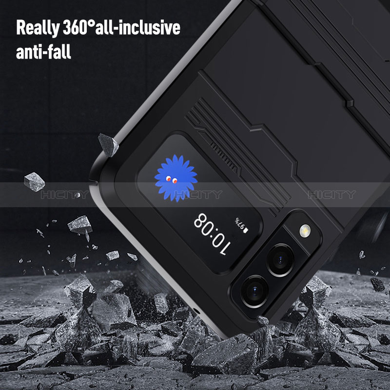 Custodia Silicone e Plastica Opaca Cover con Supporto per Samsung Galaxy Z Flip3 5G