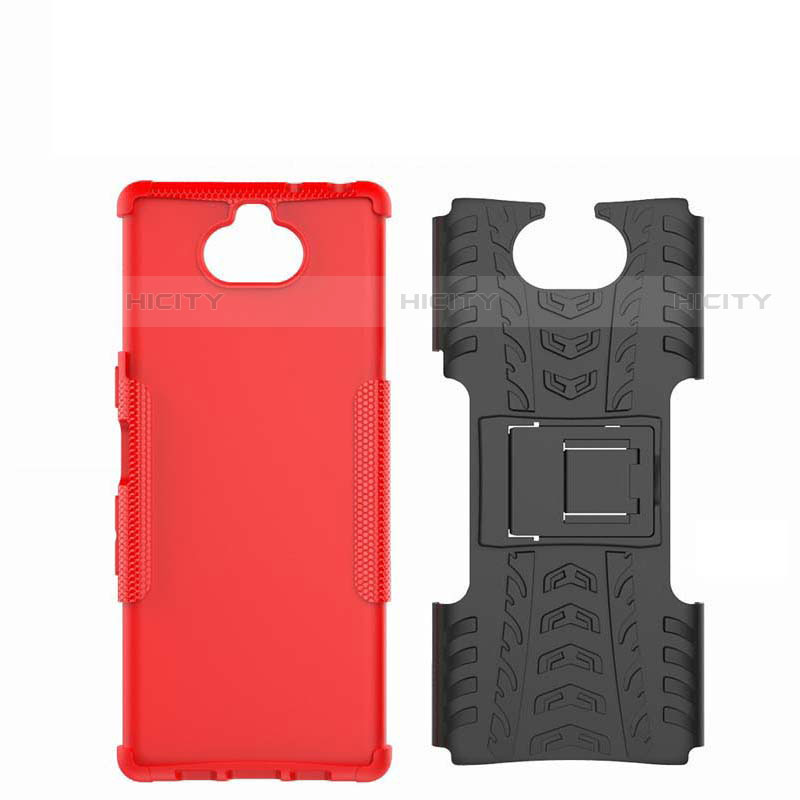 Custodia Silicone e Plastica Opaca Cover con Supporto per Sony Xperia 10