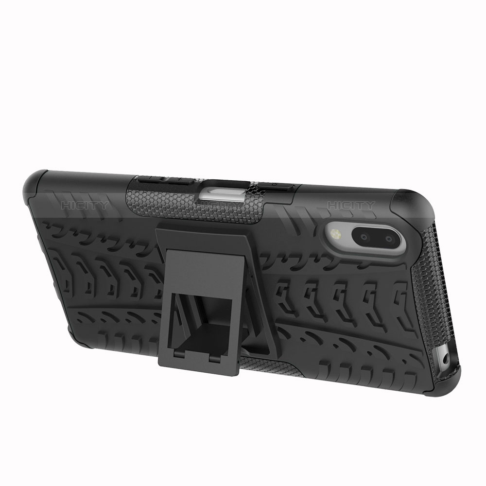 Custodia Silicone e Plastica Opaca Cover con Supporto per Sony Xperia L3