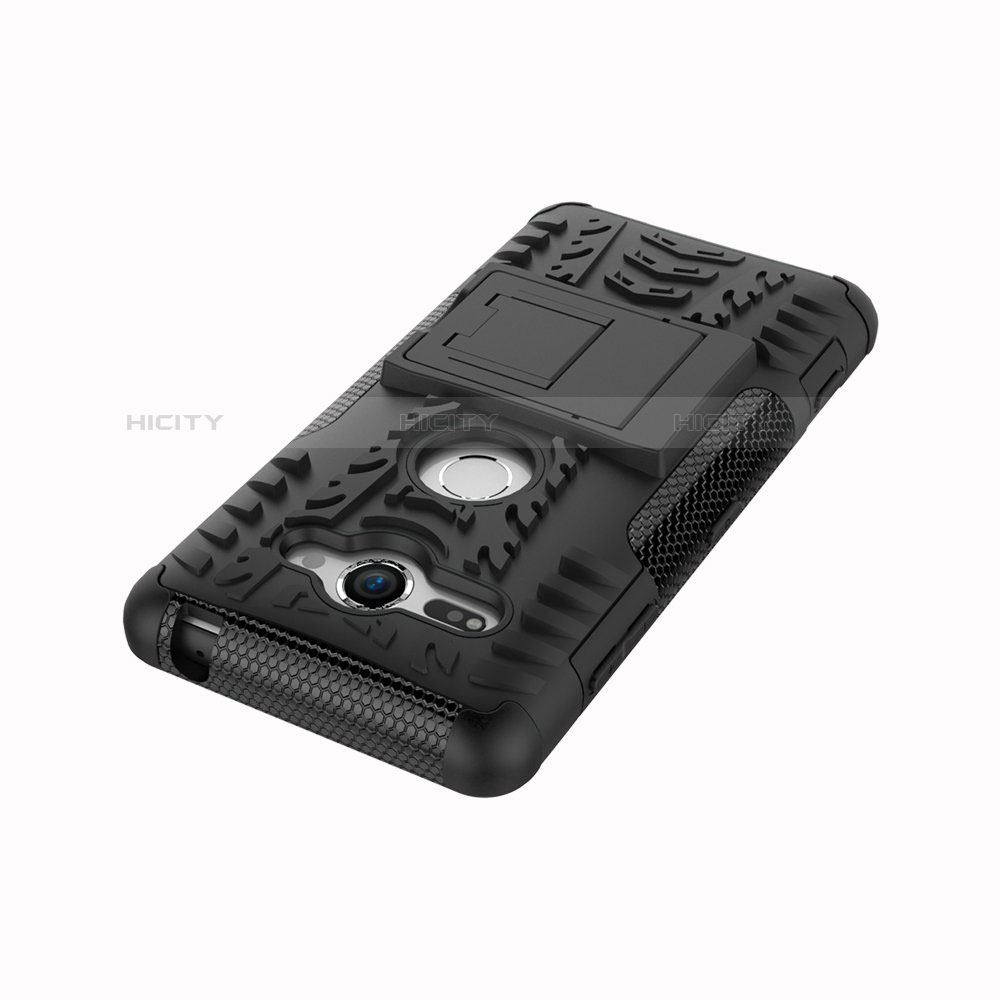 Custodia Silicone e Plastica Opaca Cover con Supporto per Sony Xperia XZ2 Compact