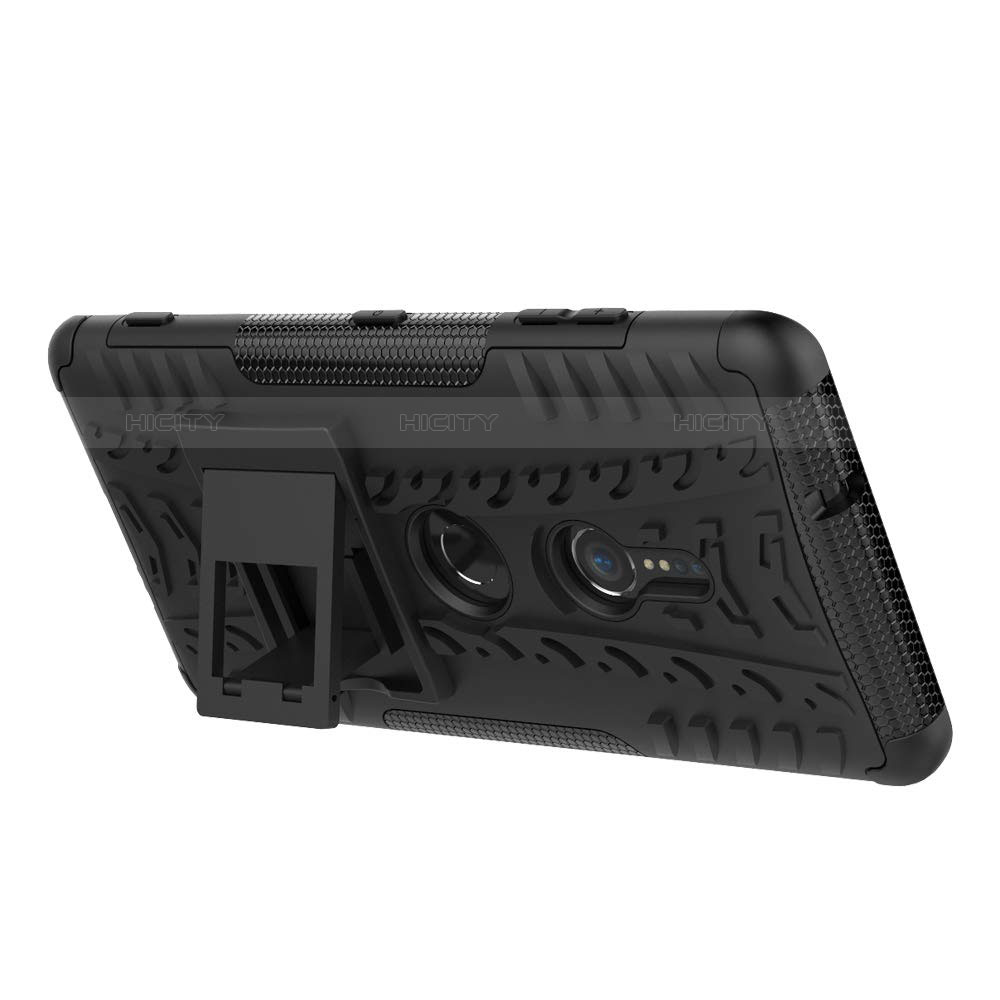 Custodia Silicone e Plastica Opaca Cover con Supporto per Sony Xperia XZ3