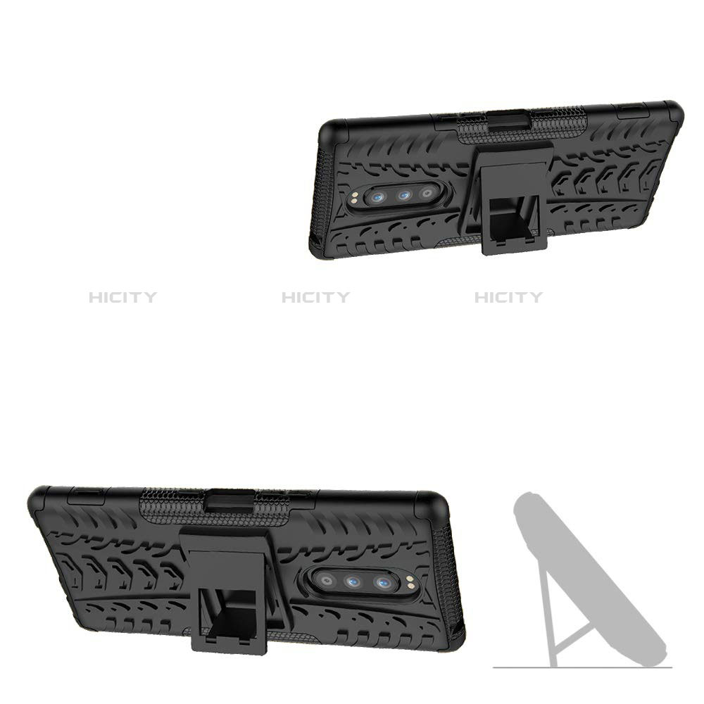 Custodia Silicone e Plastica Opaca Cover con Supporto per Sony Xperia XZ4